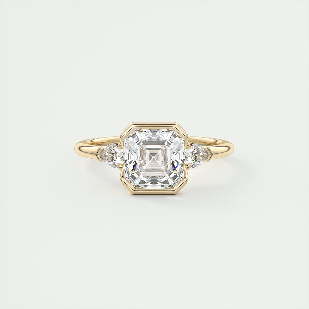 Clutch Three Stone | Asscher & Pears