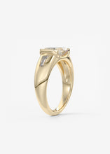 The Lunette Three Stone | Emerald & Tapered Baguettes