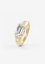 The Lunette Three Stone | Emerald & Tapered Baguettes