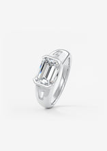 The Lunette Three Stone | Emerald & Tapered Baguettes