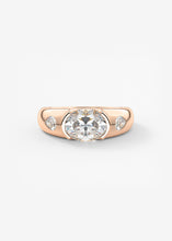 The Lunette Three Stone | Oval & Pears