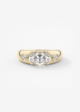 The Lunette Three Stone | Oval & Pears