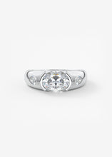 The Lunette Three Stone | Oval & Pears
