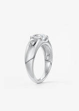 The Lunette Three Stone | Oval & Pears