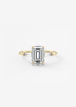 Plunge Three Stone | Emerald