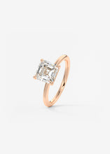 asscher 4 claw prong solitaire classic frank darling engagement ring rose gold