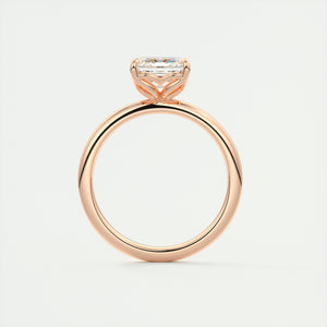 Art Deco inspired Frank Darling Asscher cut lab grown diamond engagement ring in rose gold with floral prongs