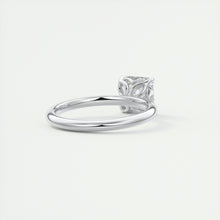 Art Deco inspired Frank Darling Asscher cut lab grown diamond engagement ring in white gold with floral prongs