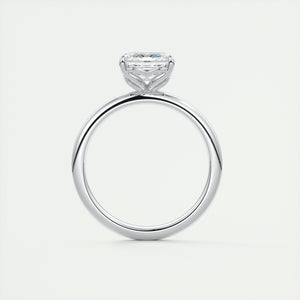 Art Deco inspired Frank Darling Asscher cut lab grown diamond engagement ring in white gold with floral prongs