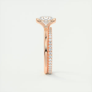 east west oval half bezel engagement ring