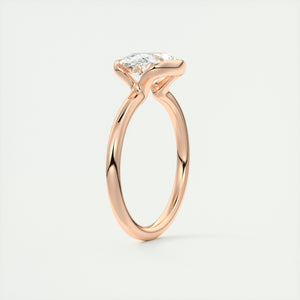 east west oval half bezel engagement ring