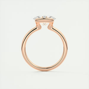 east west oval half bezel engagement ring