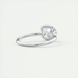 east west oval half bezel engagement ring