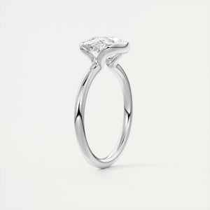 east west oval half bezel engagement ring