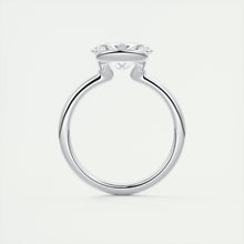east west oval half bezel engagement ring