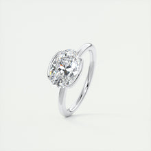 east west oval half bezel engagement ring
