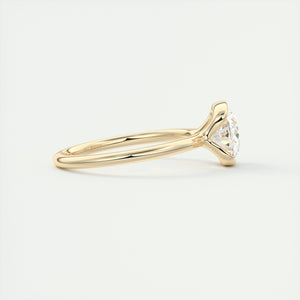 east west oval half bezel engagement ring