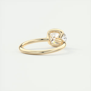 east west oval half bezel engagement ring