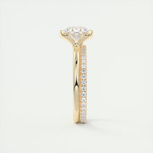 east west oval half bezel engagement ring