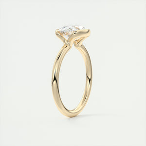 east west oval half bezel engagement ring