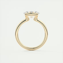 east west oval half bezel engagement ring