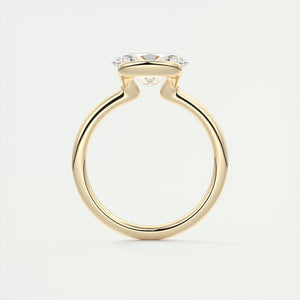 east west oval half bezel engagement ring