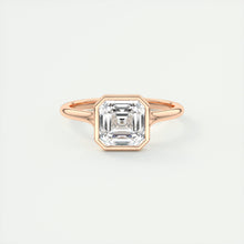 Floating Asscher bezel Frank Darling diamond engagement ring rose gold