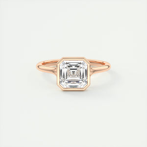 Floating Asscher bezel Frank Darling diamond engagement ring rose gold