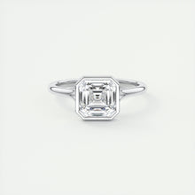 Floating Asscher bezel Frank Darling diamond engagement ring white gold