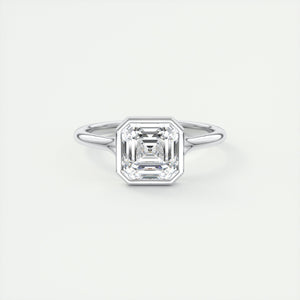 Floating Asscher bezel Frank Darling diamond engagement ring white gold