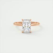 north south radiant cut classic four claw prong frank darling engagement ring classic solitaire rose gold