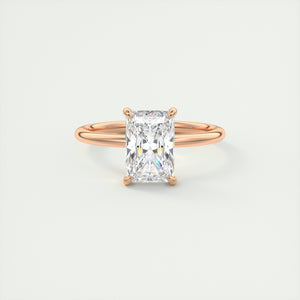 north south radiant cut classic four claw prong frank darling engagement ring classic solitaire rose gold