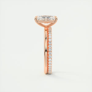 north south radiant cut classic four claw prong frank darling engagement ring classic solitaire rose gold