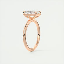 north south radiant cut classic four claw prong frank darling engagement ring classic solitaire rose gold