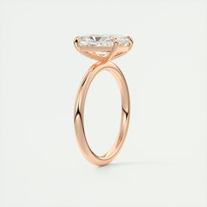 north south radiant cut classic four claw prong frank darling engagement ring classic solitaire rose gold