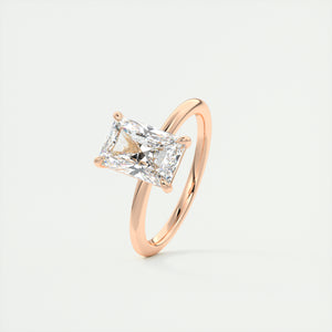 north south radiant cut classic four claw prong frank darling engagement ring classic solitaire rose gold