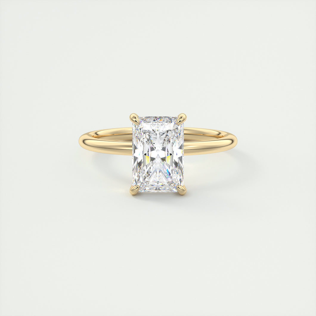 north south radiant cut classic four claw prong frank darling engagement ring classic solitaire yellow gold