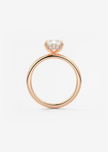 north south radiant cut classic four claw prong frank darling engagement ring classic solitaire hidden halo rose gold