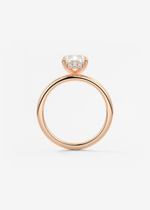 north south radiant cut classic four claw prong frank darling engagement ring classic solitaire hidden halo rose gold