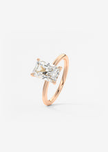 north south radiant cut classic four claw prong frank darling engagement ring classic solitaire hidden halo rose gold