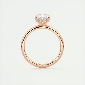 north south radiant cut classic four claw prong frank darling engagement ring classic solitaire hidden halo rose gold
