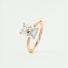 north south radiant cut classic four claw prong frank darling engagement ring classic solitaire hidden halo rose gold