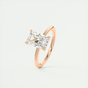 north south radiant cut classic four claw prong frank darling engagement ring classic solitaire hidden halo rose gold