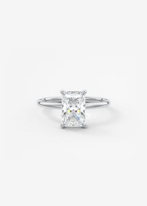 north south radiant cut classic four claw prong frank darling engagement ring classic solitaire hidden halo platinum