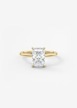 north south radiant cut classic four claw prong frank darling engagement ring classic solitaire hidden halo yellow gold