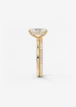 north south radiant cut classic four claw prong frank darling engagement ring classic solitaire hidden halo yellow gold