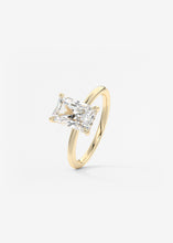north south radiant cut classic four claw prong frank darling engagement ring classic solitaire hidden halo yellow gold
