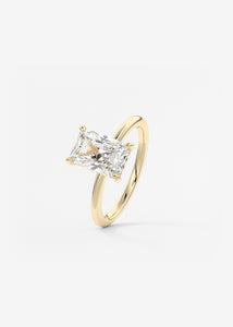 north south radiant cut classic four claw prong frank darling engagement ring classic solitaire hidden halo yellow gold
