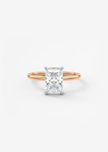 north south radiant cut classic four claw prong frank darling engagement ring classic solitaire two tone platinum rose gold