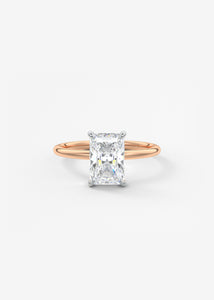 north south radiant cut classic four claw prong frank darling engagement ring classic solitaire two tone platinum rose gold